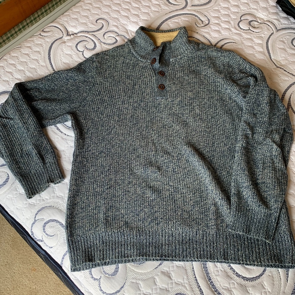 Bass & Co cotton blue marled sweater - Large